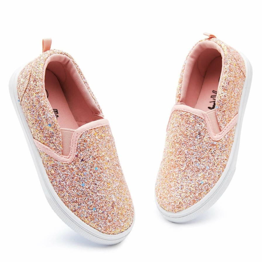 Kids my soft | Pink Glitter Elastic Slip-On Espadrilles