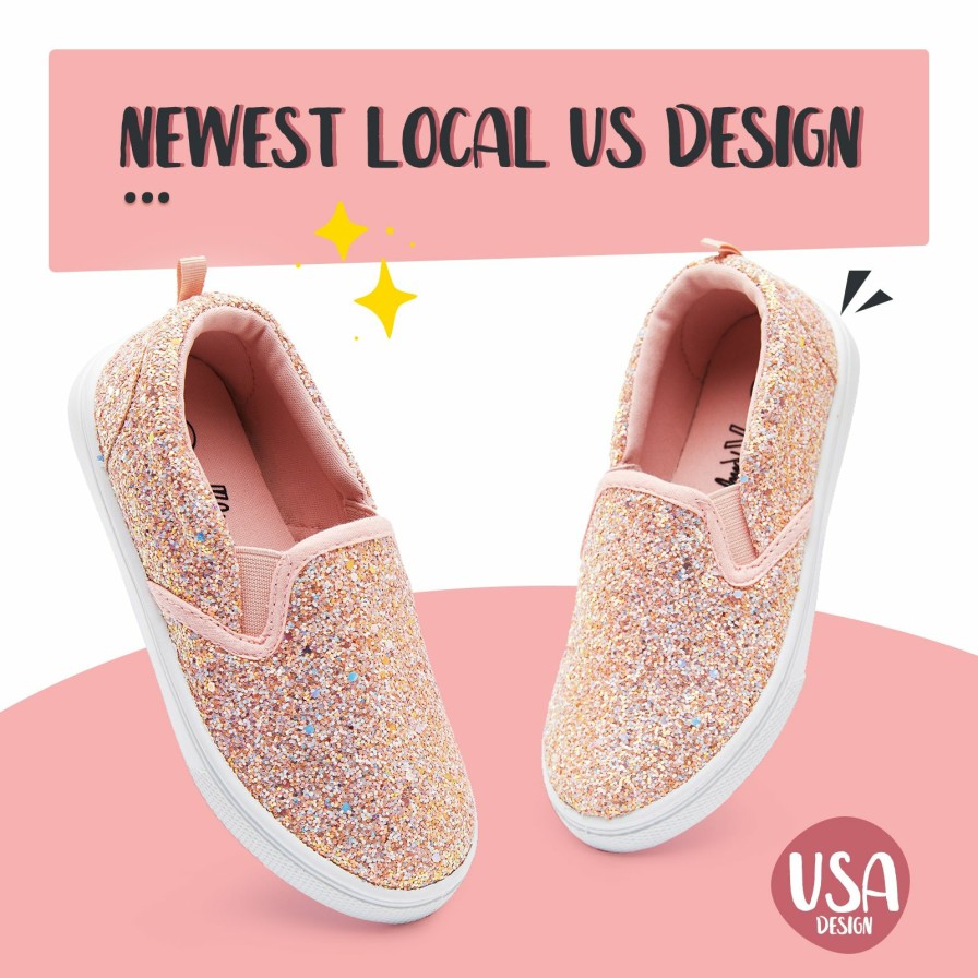 Kids my soft | Pink Glitter Elastic Slip-On Espadrilles