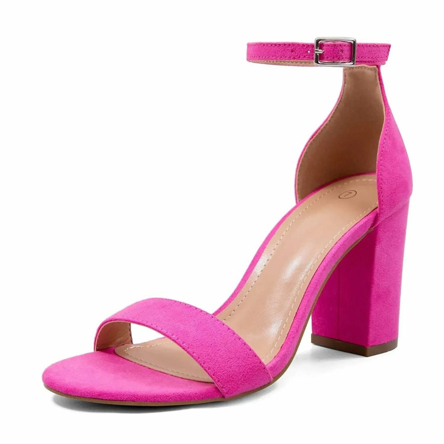 Women my soft Dress Heels | Bright Color 3.5" Block Heel Sandals