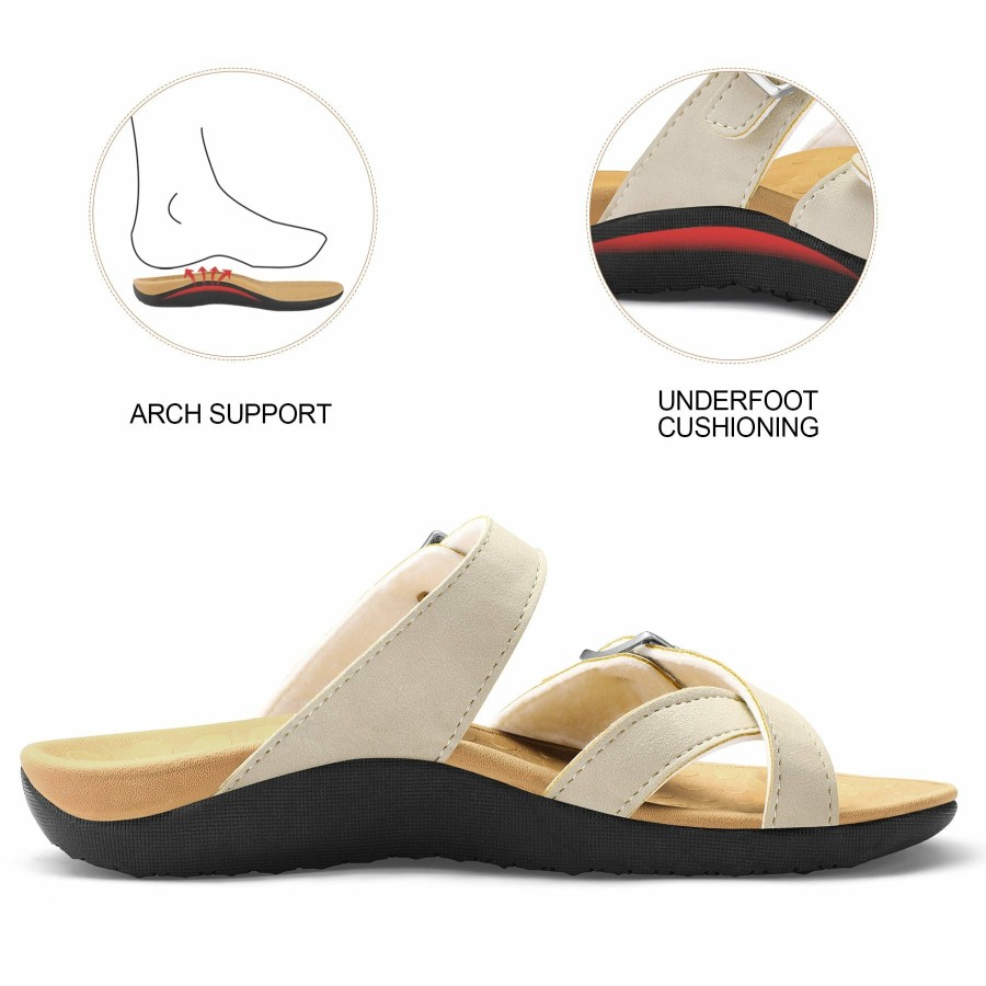 Women my soft | Orthopedic Arch Support Flip Flop Sandals White