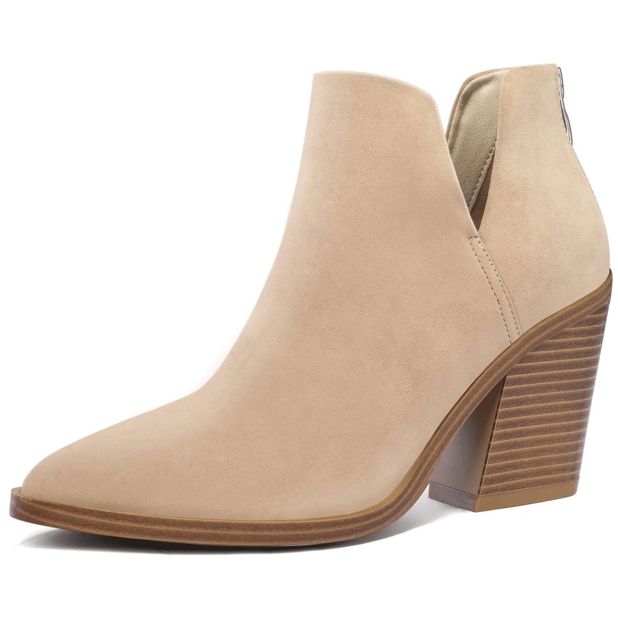 Women my soft Heeled Boots | Cutout Pointed Toe Ankle Chelsea Boots