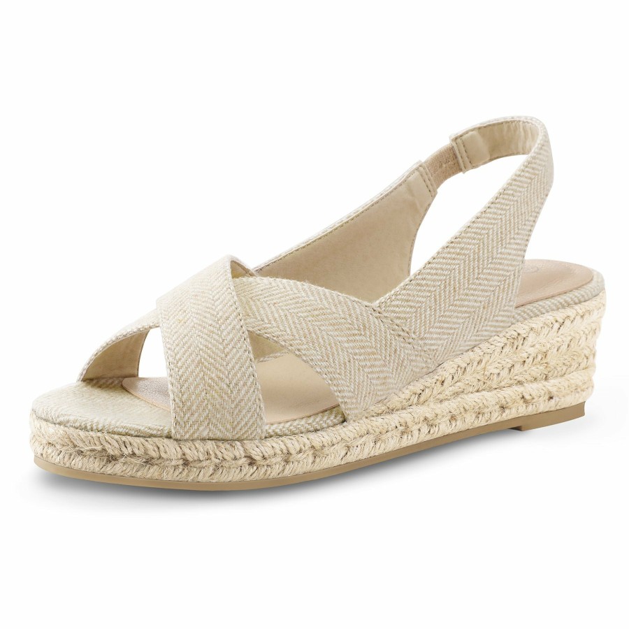 Women my soft Wedge Sandals | Espadrille Wedge Cross Elastic Sandals