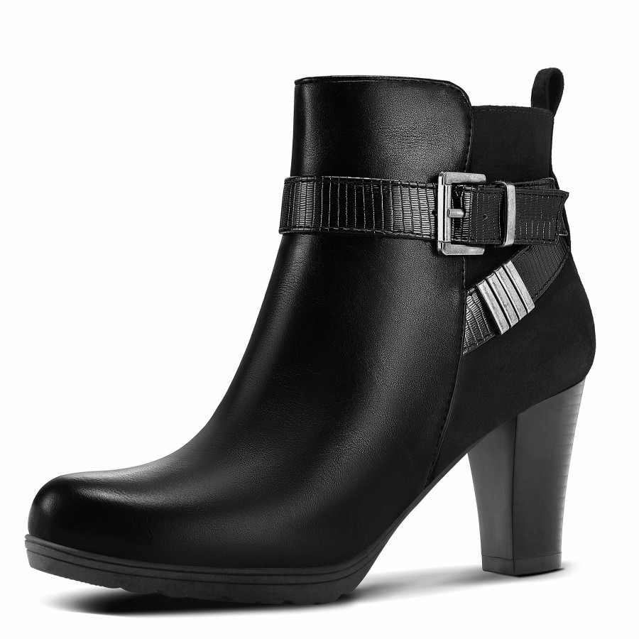 Women my soft Casual Boots | Wide Width Chunky Heel Ankle Strap Boots