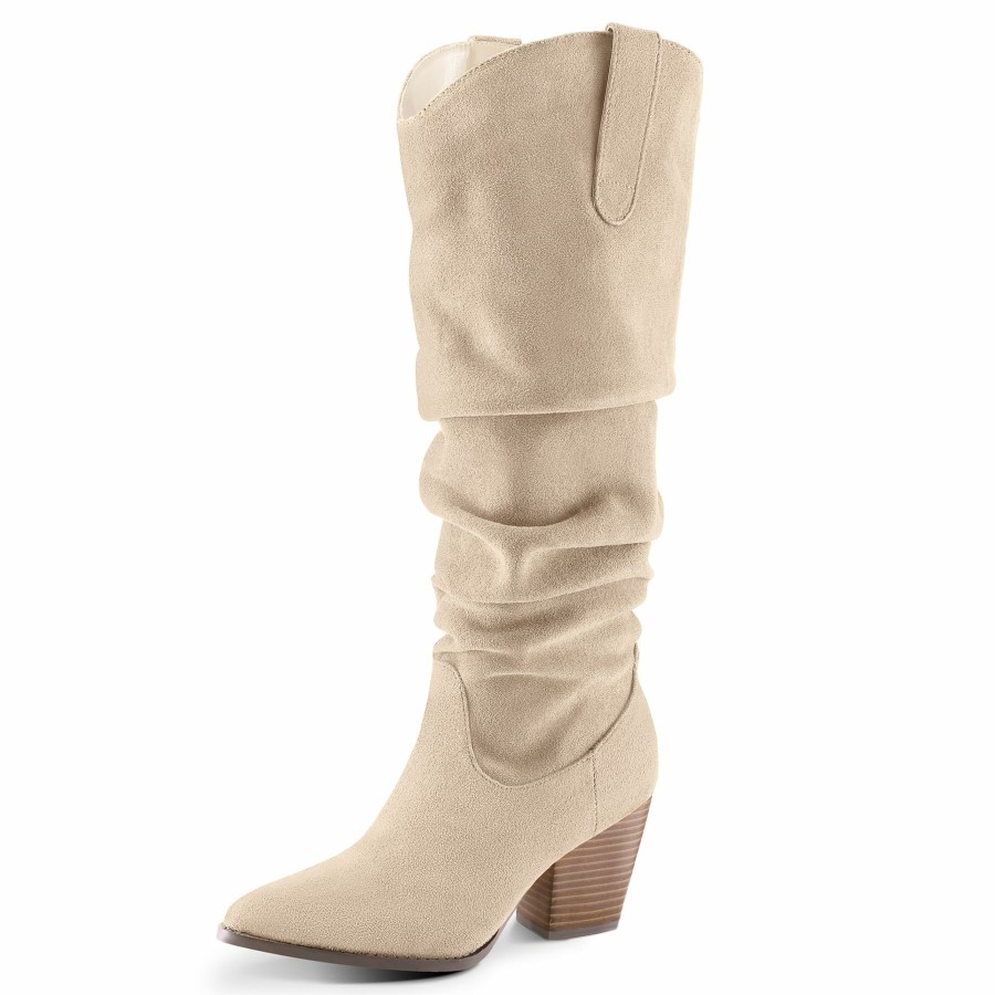 Women my soft Heeled Boots | Micro Suede Track Knee High Boots