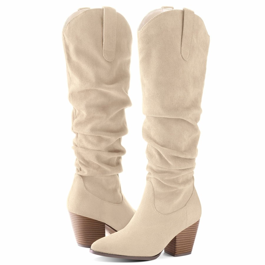 Women my soft Heeled Boots | Micro Suede Track Knee High Boots