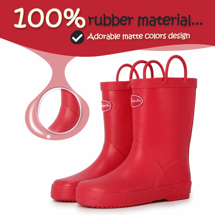 Kids my soft | Pure Red Waterproof Rubber Rain Boots