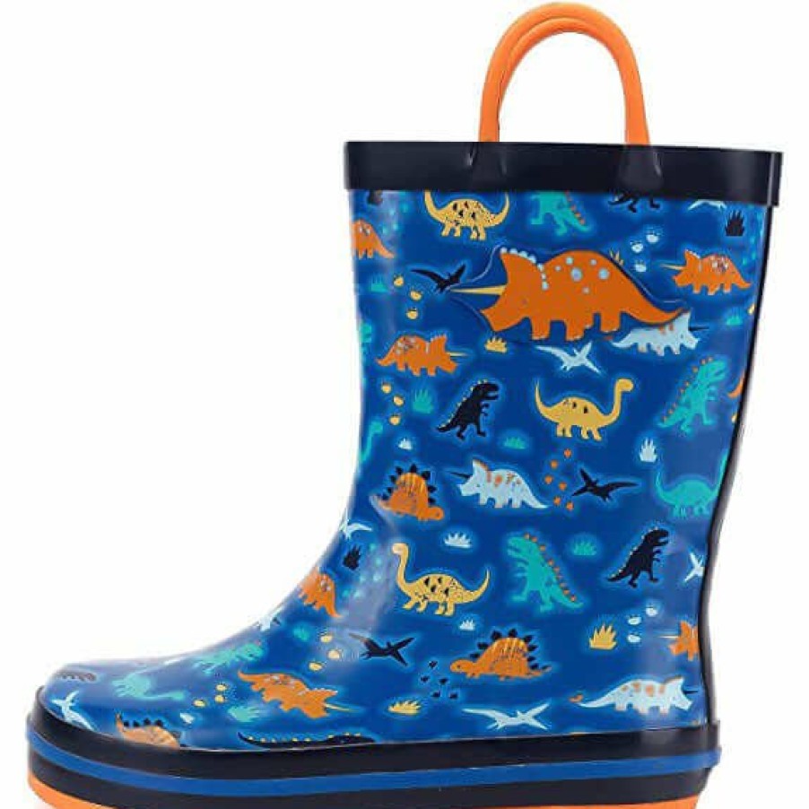 Kids my soft | Colorful Dinosaur Waterproof Blue Kids Rain Boots