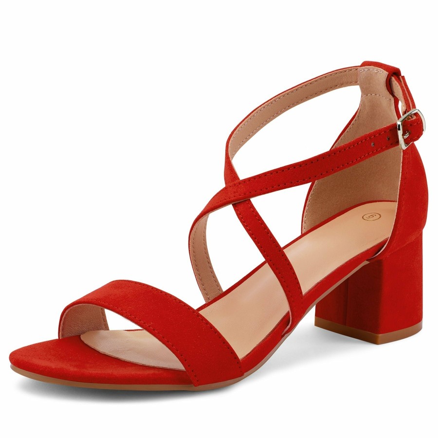 Women my soft Dress Heels | Bright Color Simple Fashion Square Heel Sandals