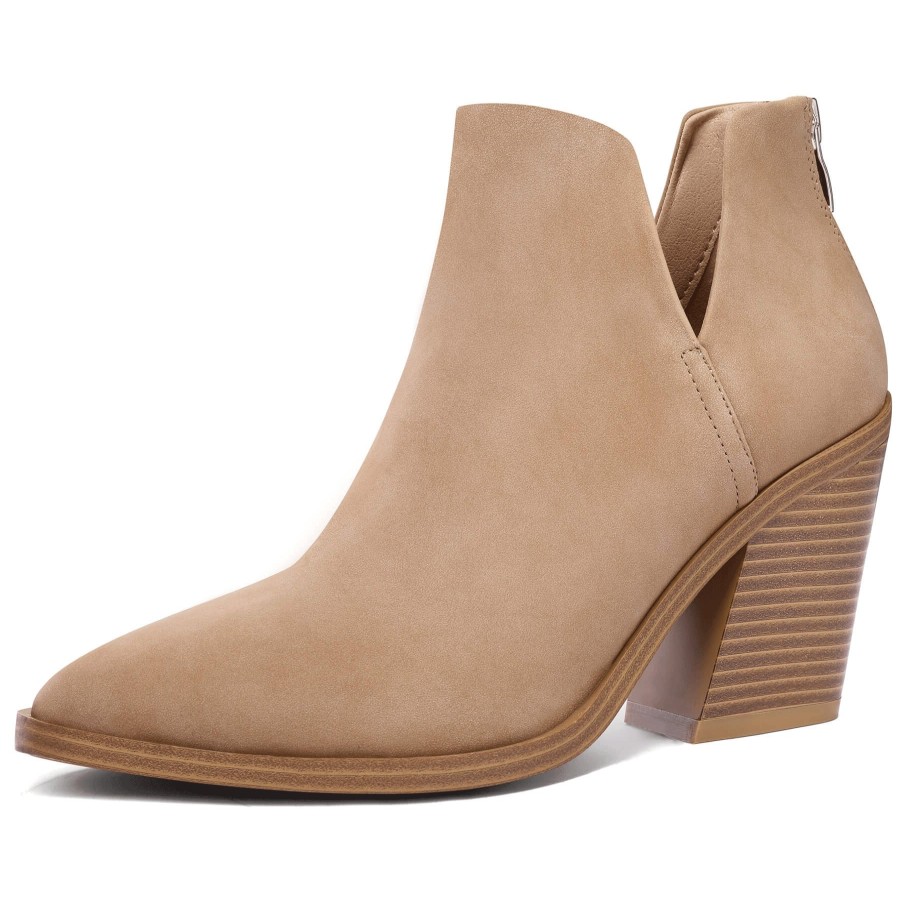 Women my soft Heeled Boots | Cutout Pointed Toe Ankle Chelsea Boots