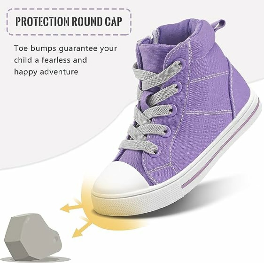 Kids my soft | High Top Canvas Sneakers Purple