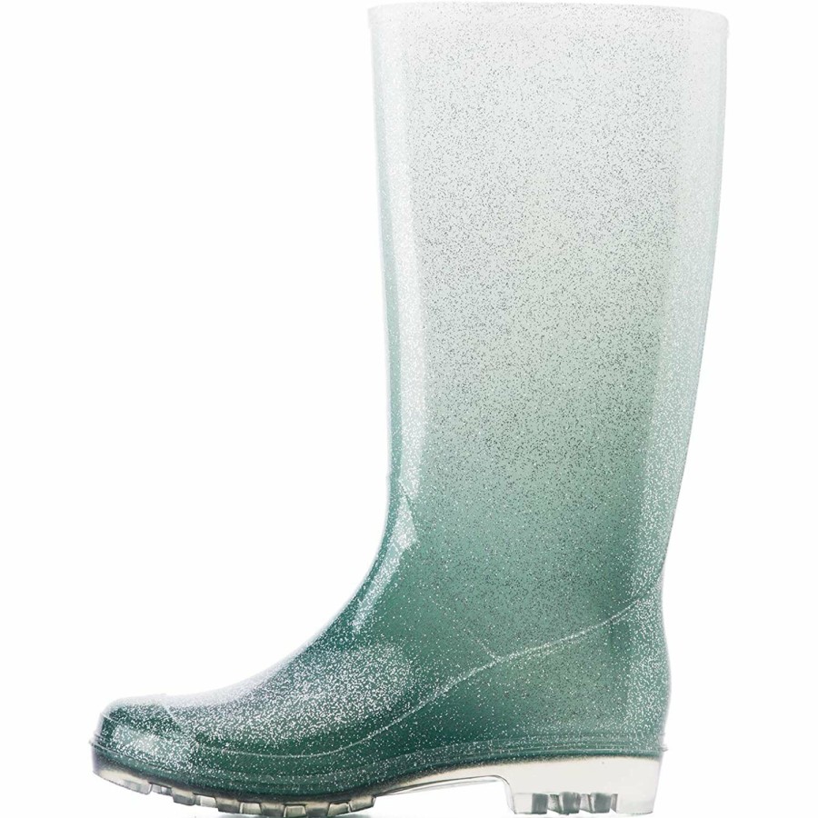 Women my soft | Gradient Glitter Tall Waterproof Rain Boots