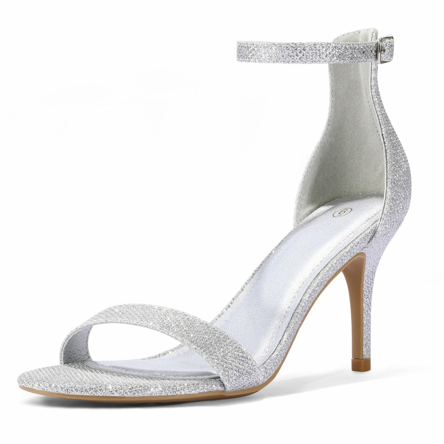 Women my soft Dress Heels | Trendy Glitter Open Toe Pump Sandals