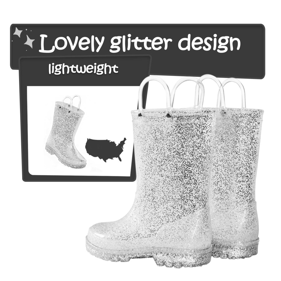 Kids my soft | Pink/Purple/Silver Glitter Rubber Rain Boots