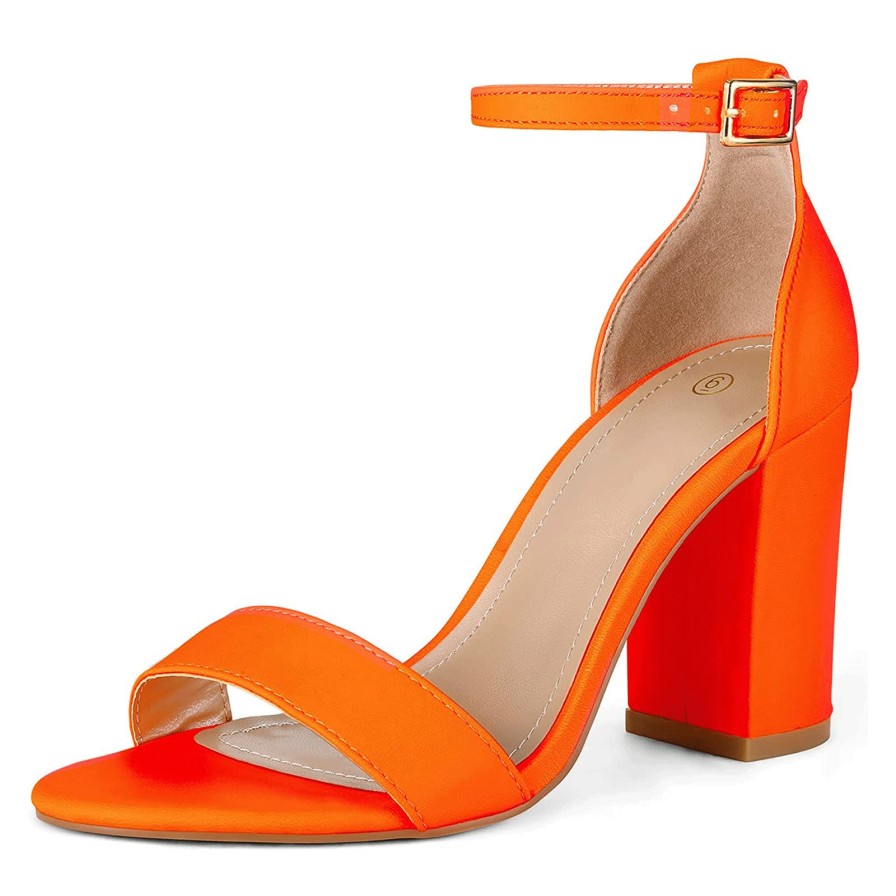 Women my soft Dress Heels | Bright Open Toe Ankle Strap 3.5" Heeled Sandals