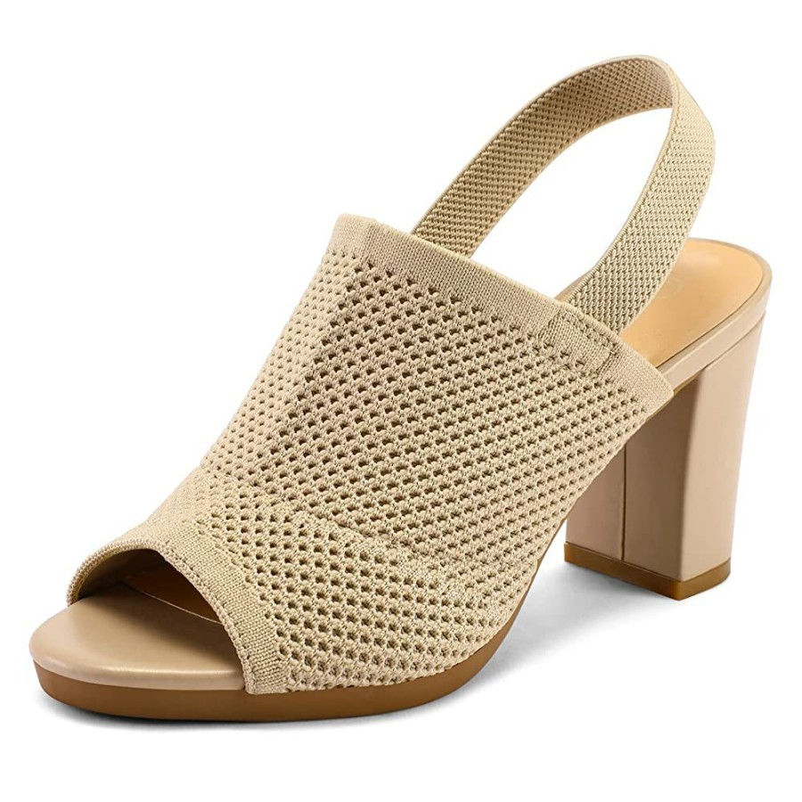 Women my soft Block Heels | Light Color Hollow Open Toe Block Heel Sandals