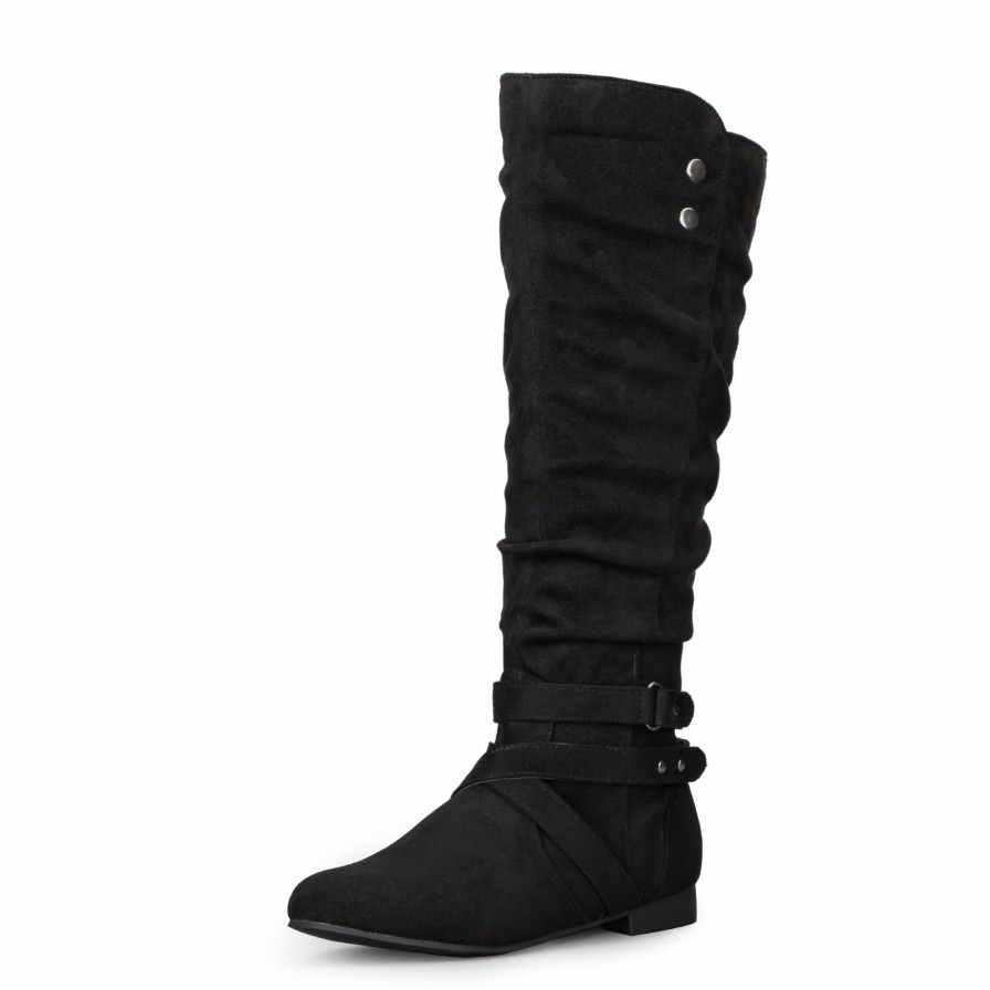 Women my soft Casual Boots | Folded Side Zip Knee High Riding Boots