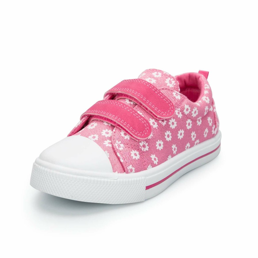 Kids my soft | Pink Floral Hook And Loop Sneakers