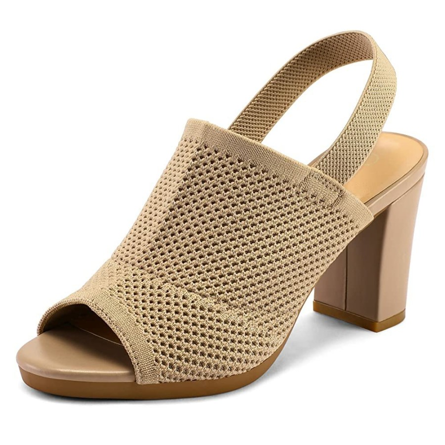 Women my soft Block Heels | Light Color Hollow Open Toe Block Heel Sandals