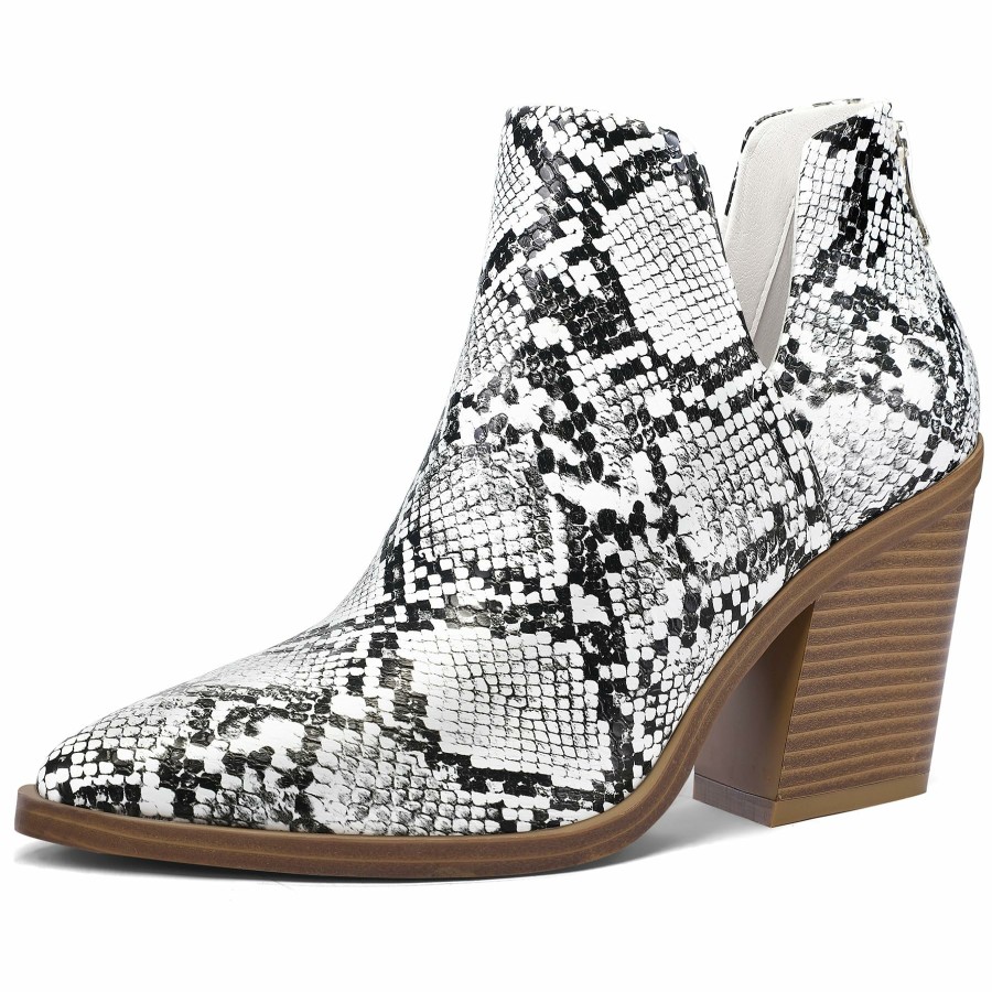 Women my soft Heeled Boots | Cut Out Snake Print Boots