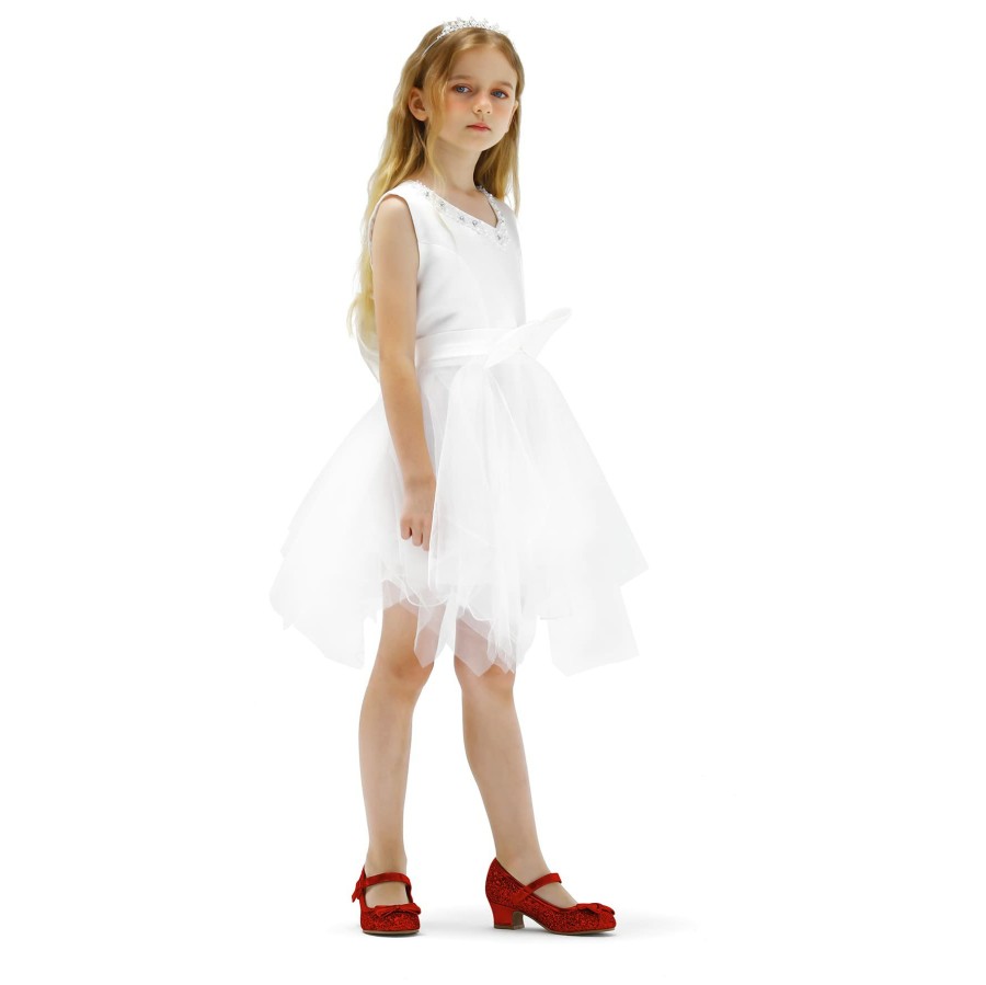 Kids my soft | Kids Dress Shoes-Low Heel Sequined Mary Jane Flats