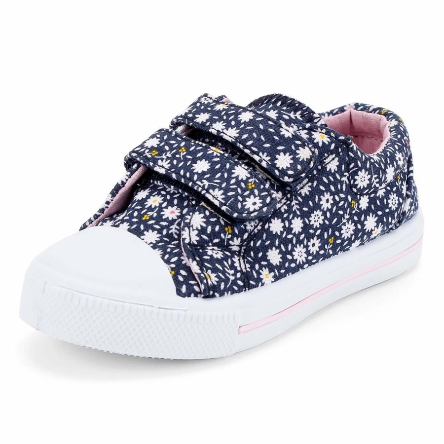 Kids my soft | Light Blue Floral Hook And Loop Sneakers