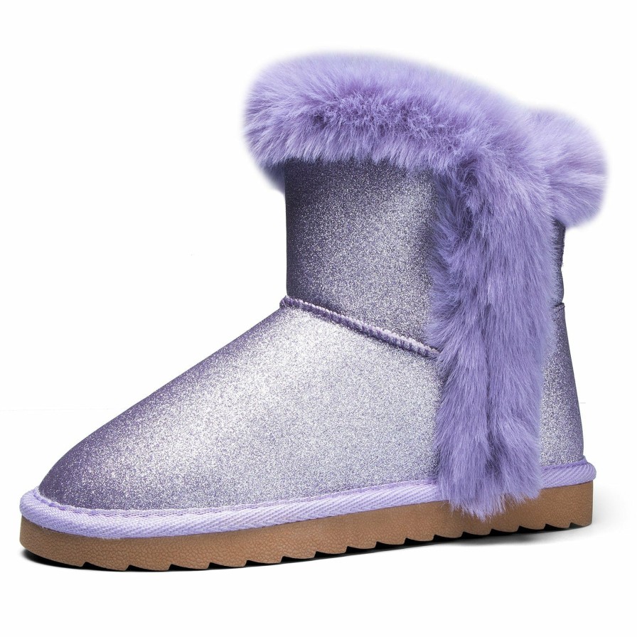 Kids my soft | Black/Gold/Purple Glitter Thermal Snow Boots