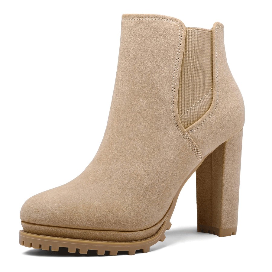 Women my soft Heeled Boots | High Heel Chelsea Ankle Boots With Side Zipper