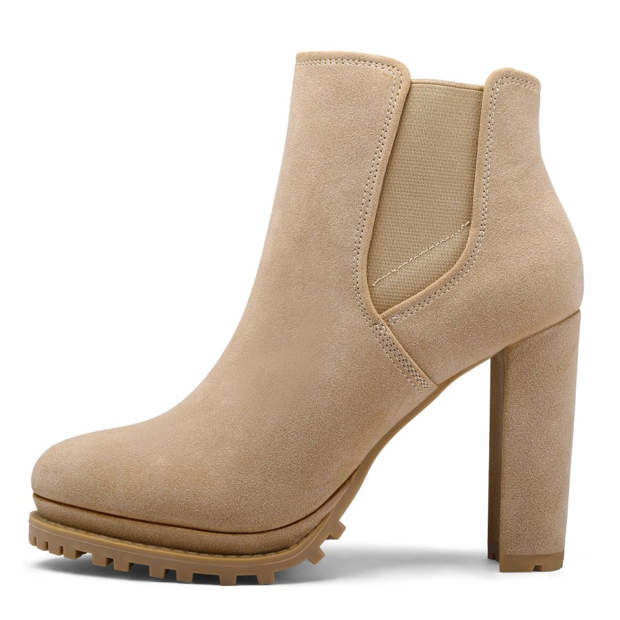 Women my soft Heeled Boots | High Heel Chelsea Ankle Boots With Side Zipper