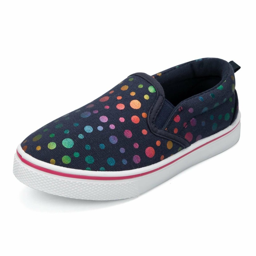 Kids my soft | Black Dot Slip-Ons With Colorful Laser Dots