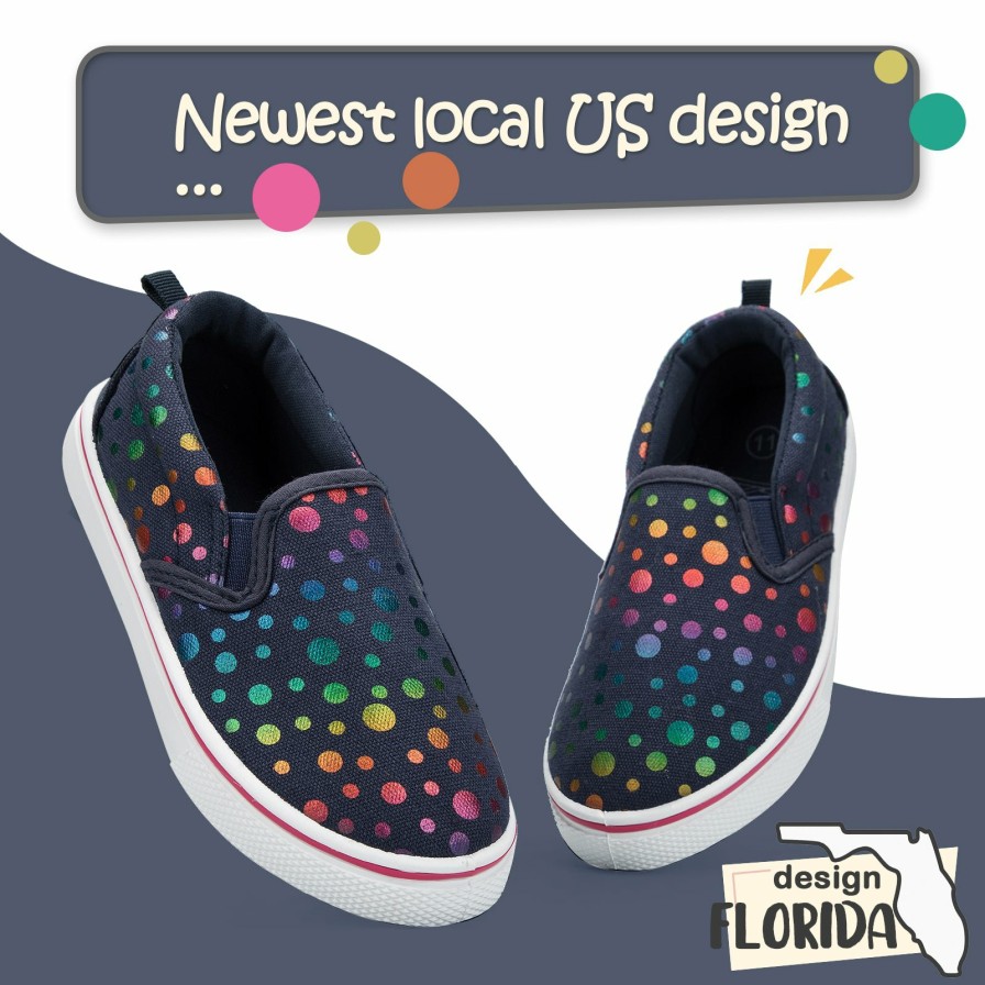 Kids my soft | Black Dot Slip-Ons With Colorful Laser Dots