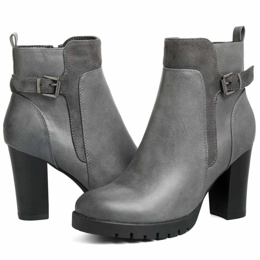 Women my soft Heeled Boots | Fashion Simple Chunky Heel Ankle Boots