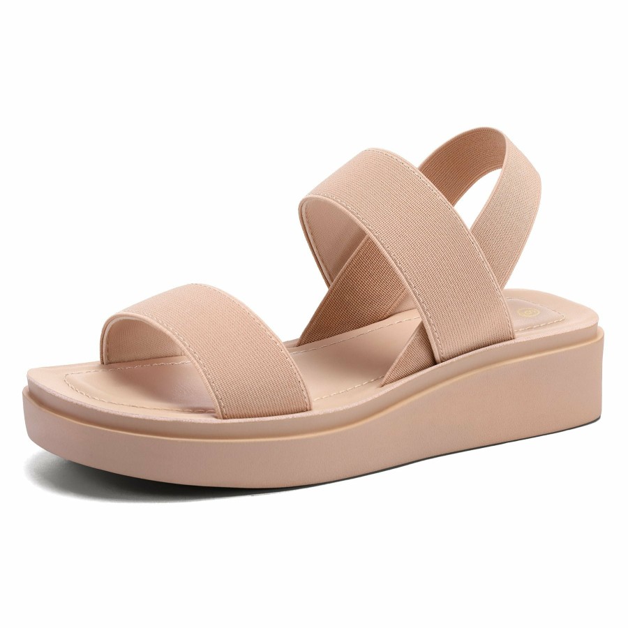 Women my soft Platform Sandals | Elastic Straps Low Wedge Platform Sandals