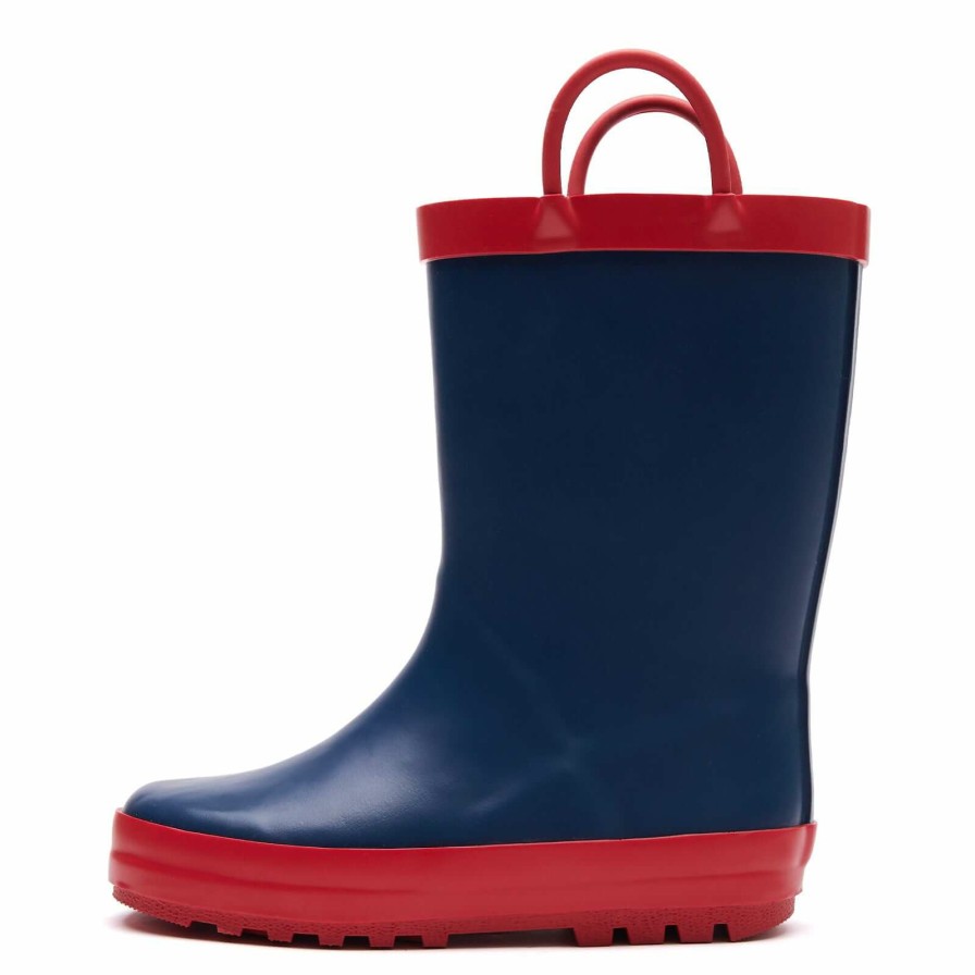 Kids my soft | Navy Kids Rain Boots With Red Handles