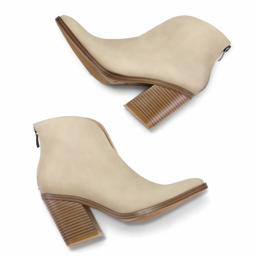 Women my soft Heeled Boots | V Cut Out Chunky Stacked Heel Boots