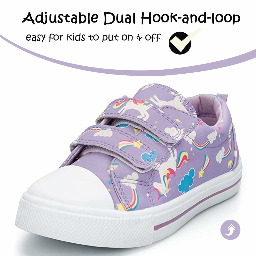 Kids my soft | Purple Cartoon Unicorn Canvas Sneakers