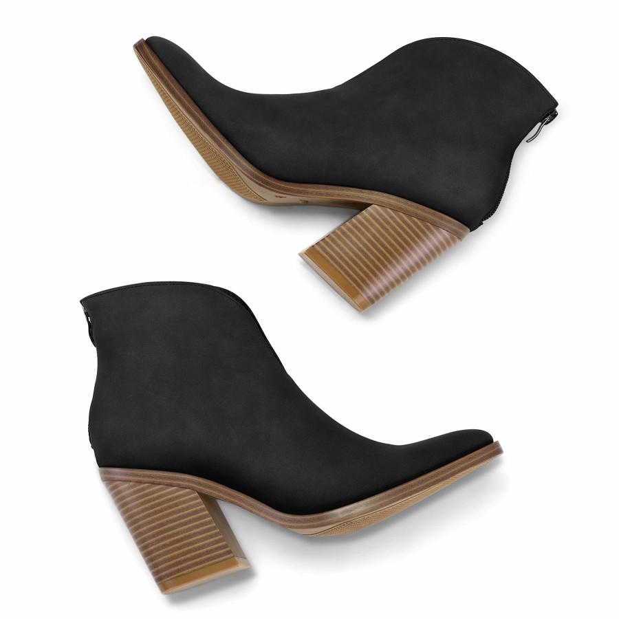 Women my soft Heeled Boots | V Cut Out Pointed Toe Ankle Boots