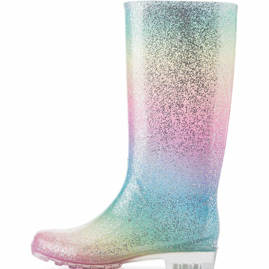 Women my soft | Iridescent Glitter Waterproof Tall Rain Boots