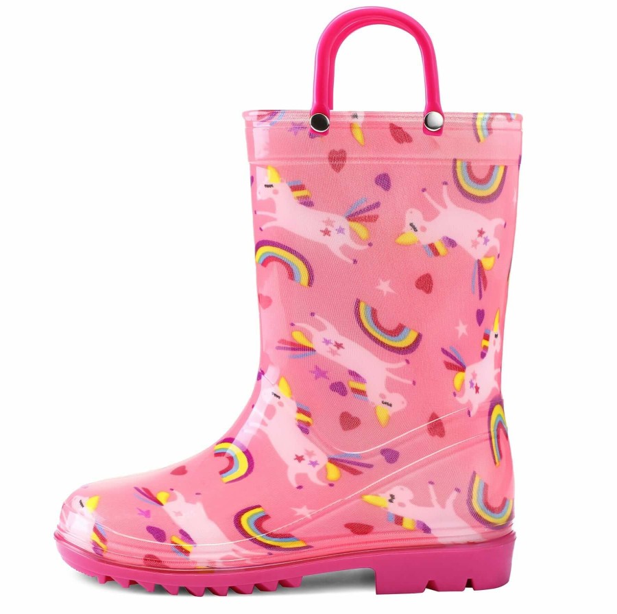 Kids my soft | Pvc Rainbow Unicorn Print Rubber Rain Boots