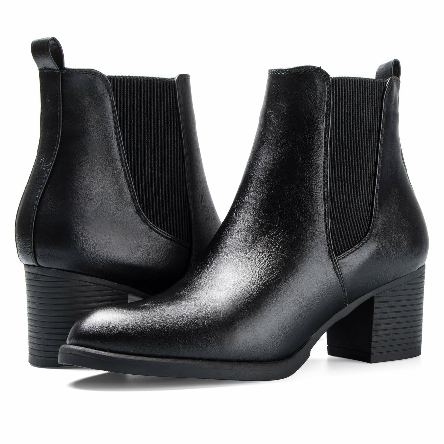 Women my soft Heeled Boots | Classic Stacked Heel Chelsea Ankle Boots