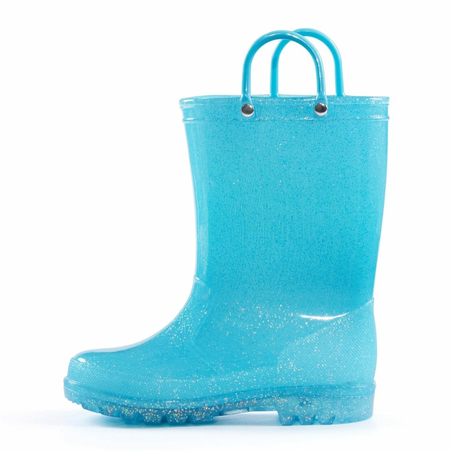 Kids my soft | Solid Color Glitter Non-Slip Rubber Rain Boots