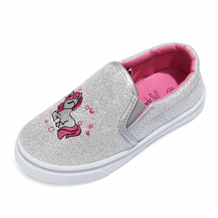 Kids my soft | Unicorn Slip-On Silver Glitter Espadrilles