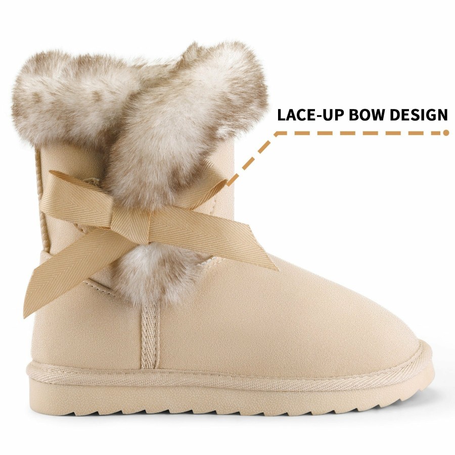 Kids my soft | Bow Tie Warm Fur Lined Snow Boots