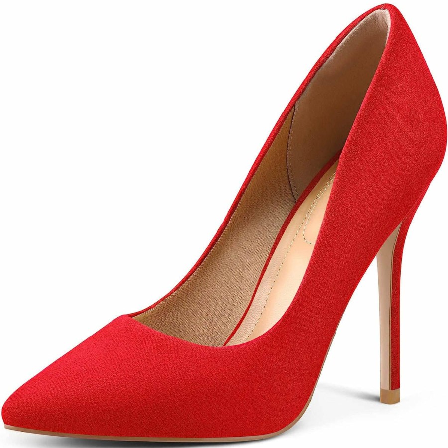 Women my soft Stiletto Heels | Bright Color 4 Inch Pointed Toe Heel Dress Wedding Shoes