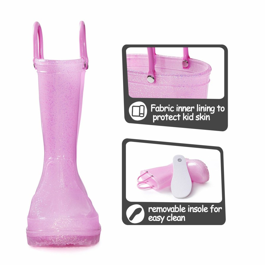 Kids my soft | Pink/Purple/Silver Glitter Rubber Rain Boots