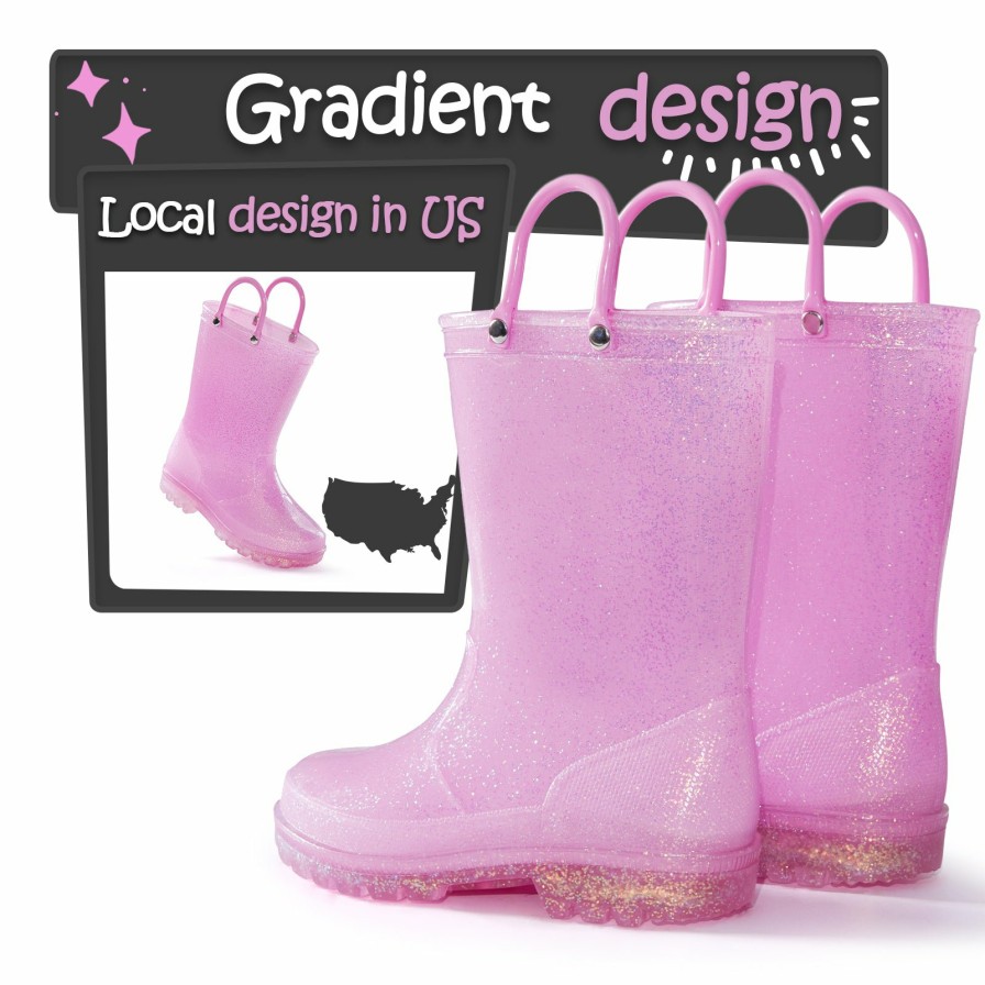 Kids my soft | Pink/Purple/Silver Glitter Rubber Rain Boots