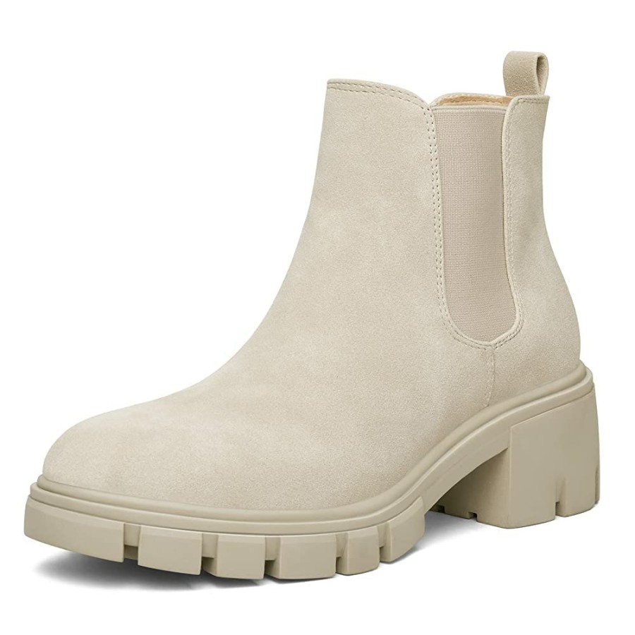 Women my soft Casual Boots | Chunky Heel Lug Sole Chelsea Boots