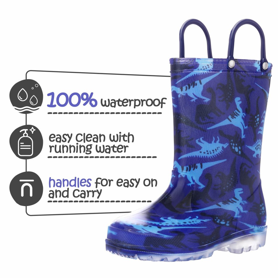 Kids my soft | Blue Dinosaur Kids Rain Boots