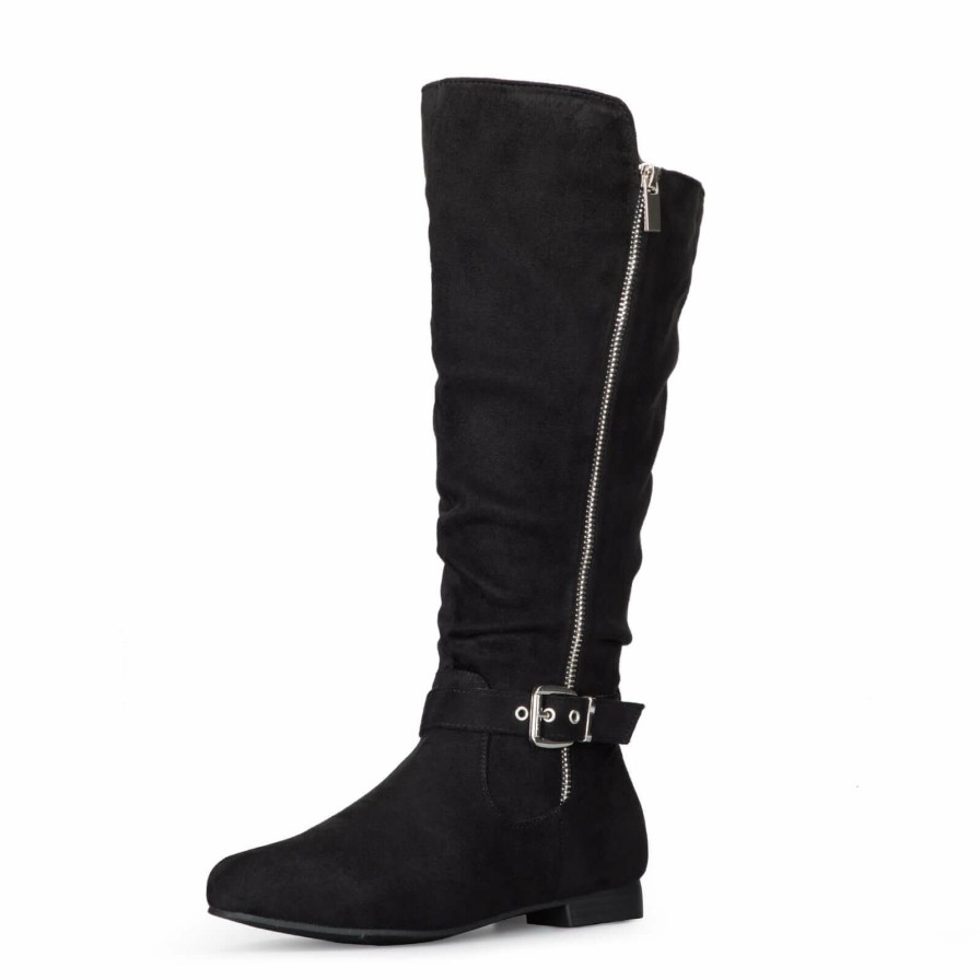 Women my soft Casual Boots | Stacked Knee High Boots With Side Zipper