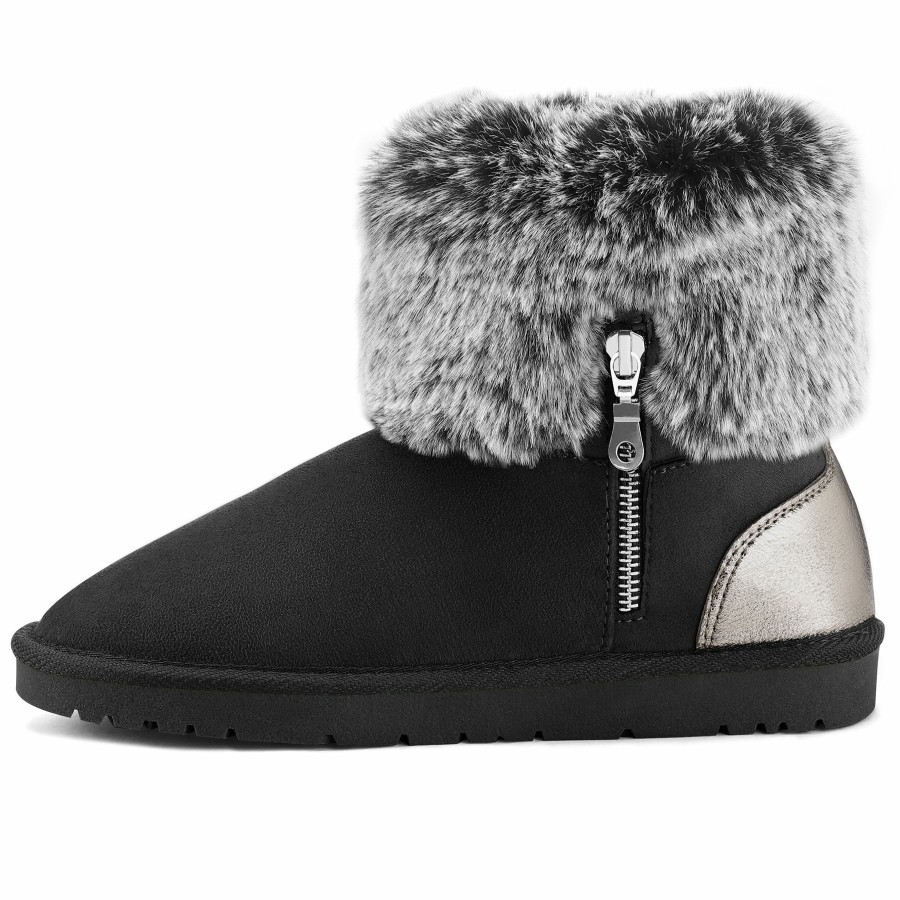 Women my soft Snow & Winter | Warm Fur Mid-Calf Slip On Snow Boots