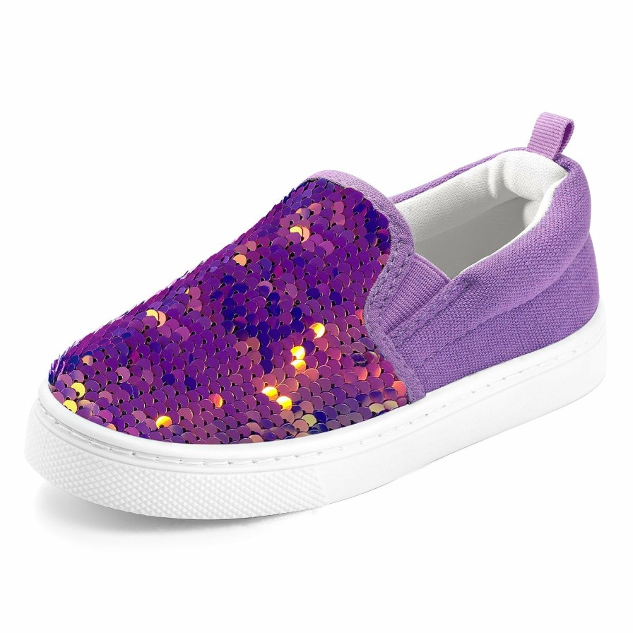 Kids my soft | Sparkling Purple Kids Slip-On Canvas Shoes